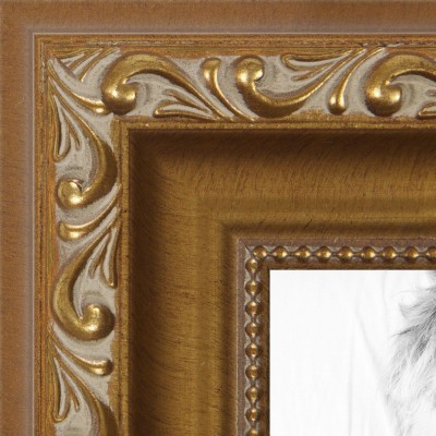 ArtToFrames 9x23 inch Gold with beads Wood Picture Frame, 2WOMD10051-9x23   123311391742
